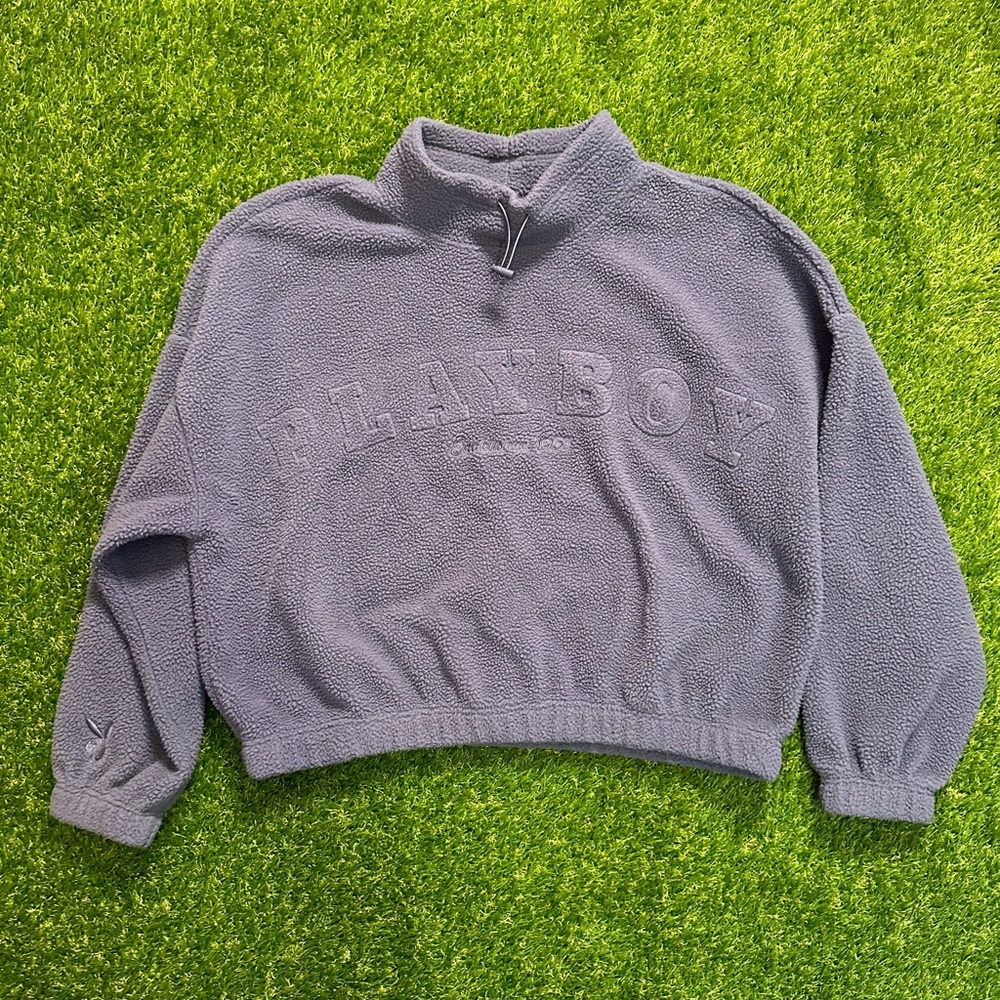 Vintage Playboy Sweater Crop Blue Women’s Size L.